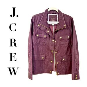 J CREW Field Jacket Purple Plum Size Large L Outerwear 27584